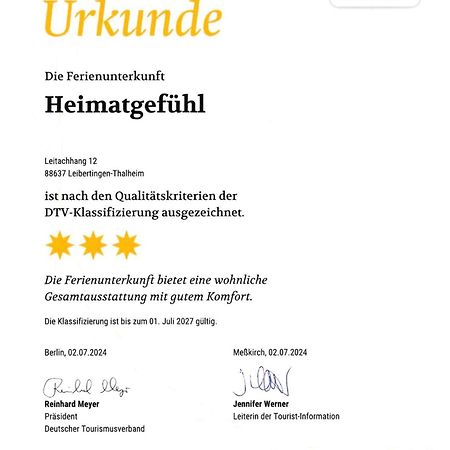 Ferienwohnung Heimatgefuehl Thalheim Leibertingen Exterior photo